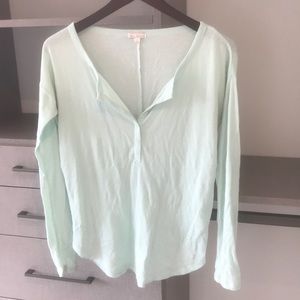 Mint green long sleeve cotton shirt